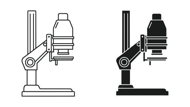 Detailed line drawing and silhouette of industrial robotic arm gripping plastic bottle