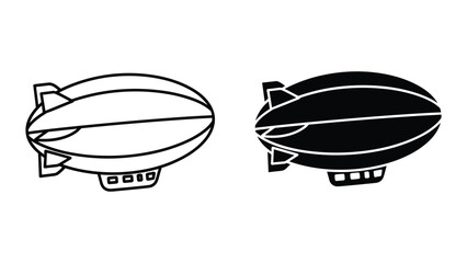 Vector illustration of two blimps in black and white on a white background © SHAHRIYAR RASEL