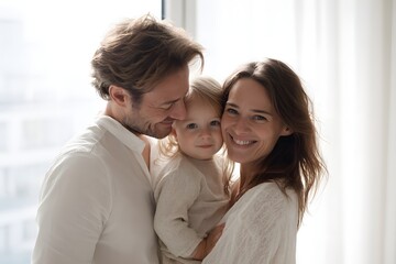 Fototapeta premium Family bonding moments cozy home portrait photography warm environment intimate perspective