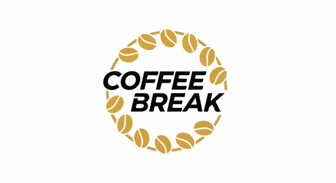 Circular logo with coffee beans surrounding the words "COFFEE BREAK