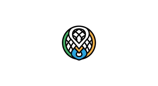 Intricate circular interlaced pattern logo