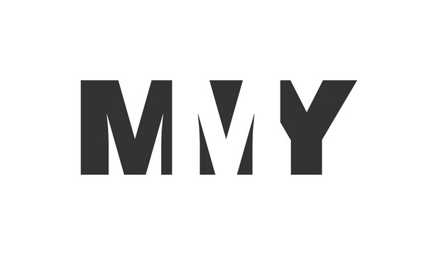 MMY logo design. Initial letter M M Y bold font style for tech startups, consulting, corporate branding. Creative company name, headlines typography identity, trendy logotype.