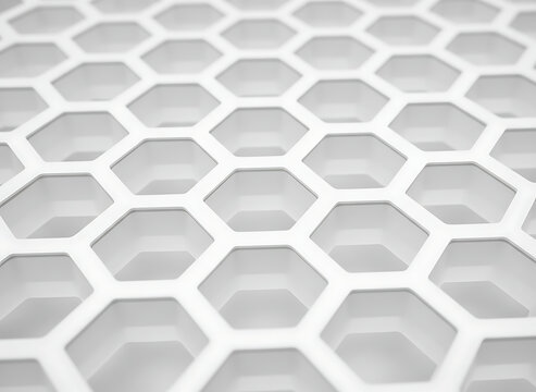 Hexagonal pattern with soft light and selective focus for scientific or tech concepts