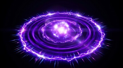Vibrant Neon Plasma Shockwave Bloom in Dark Cosmic Space with Electric Energy