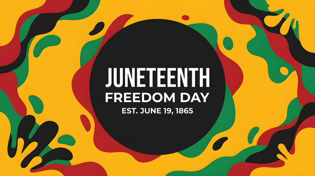 Juneteenth Celebration with Freedom Day Banner in Vibrant Colors
