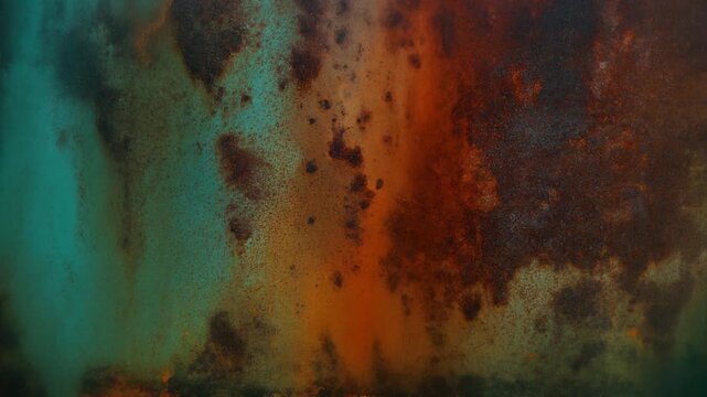 Abstract Vertical Video of Vibrant Rust Bleed Texture in Dark Water with Multi-Color Gradient and Slow Motion Effect for Background Loop