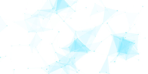 Abstract geometric background with connecting dots and lines with low poly triangle shapes. Polygonal Mesh Background Vector design digital technology concept Global network connection data structure. © Kainat 