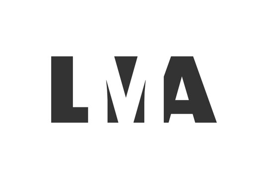 LMA logo design. Initial letter L M A bold font style for tech startups, consulting, corporate branding. Creative company name, headlines typography identity, trendy logotype.