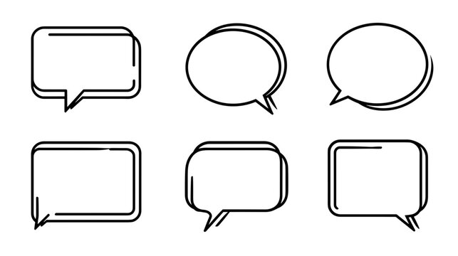 Collection of Empty Speech Bubbles and Dialogue Boxes for Graphic Communication and Design
