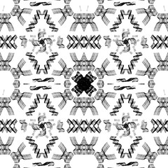 Fototapeta premium black-white flower seamless pattern