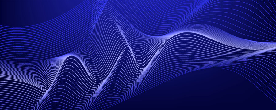 Dot biru gelombang cahaya layar gradien tekstur latar belakang. Teknologi abstrak data besar latar belakang digital. 3d rendering.Print