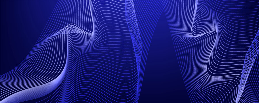 Dot biru gelombang cahaya layar gradien tekstur latar belakang. Teknologi abstrak data besar latar belakang digital. 3d rendering.Print