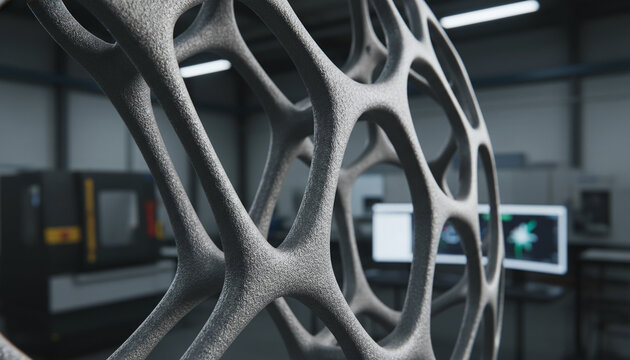 Titanium 3D printed aerospace part with generative design bionic structure