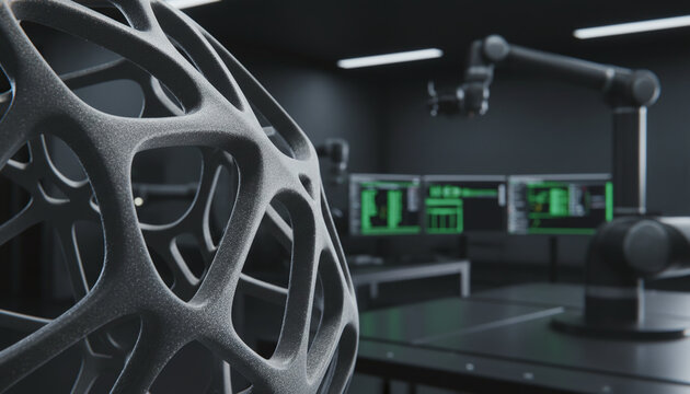 Titanium 3D printed aerospace part with generative design bionic structure