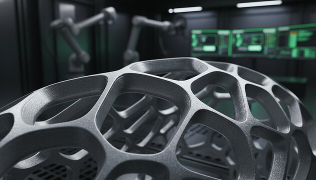 Titanium 3D printed aerospace part with generative design bionic structure