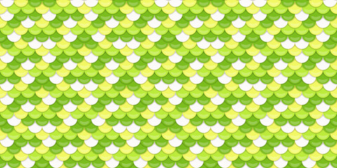 Vibrant green and white scale pattern.  Perfect for backgrounds, textiles, or springsummer themes.  Evokes freshness, nature, and a playful design aesthetic. © Olena