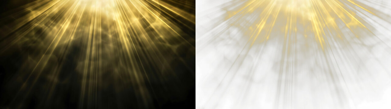 Soft radiant yellow star with sunshine glow on white background