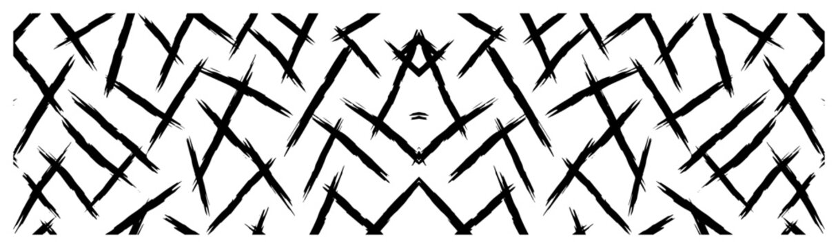 Criss cross pattern with thick hand drawn charcoal lines in abstract style