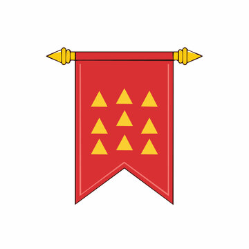 Red Banner with Yellow Triangles
