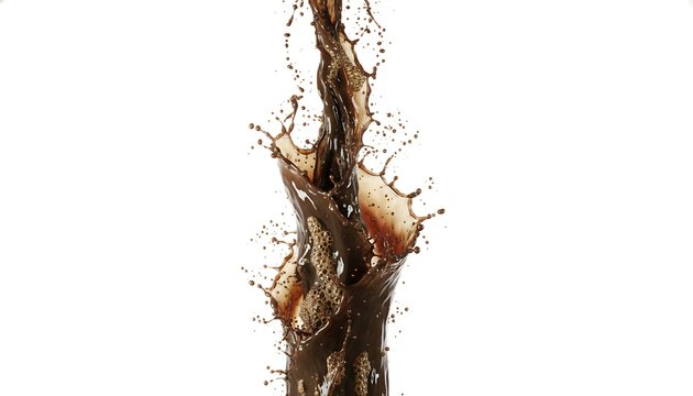 Dynamic Dark Chocolate Splash Corsing Upward