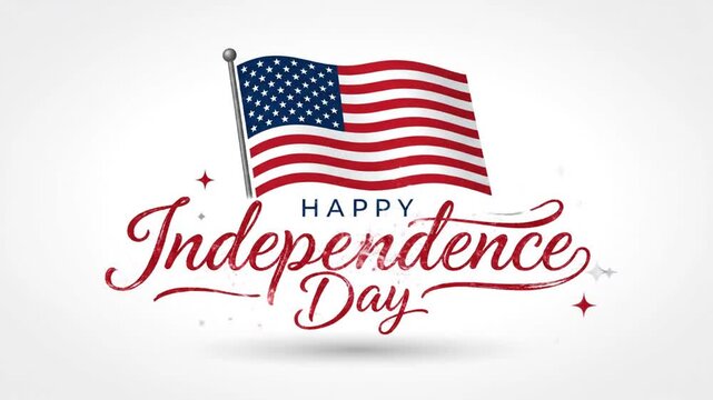 Celebratory American Independence Day Flags and Festive Graphics for National Holiday