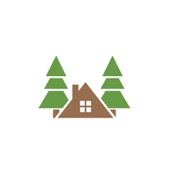 Fototapeta premium Simple illustration of house with trees.
