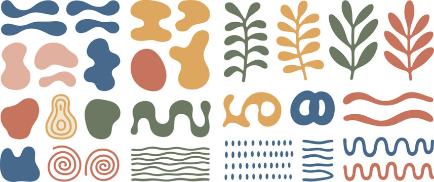 Vector illustration set of corn flakes and corn cobs with colorful nature design elements and cartoon style icons