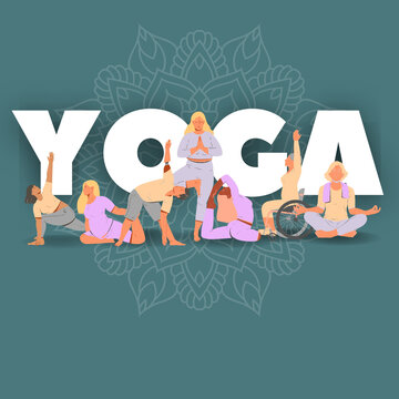Yoga Day Green Illustrative Greeting Poster