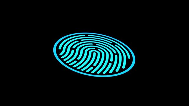 Biometric scan of a digital fingerprint processing access authorization with a checkmark.