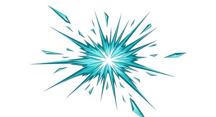 Fototapeta premium Turquoise explosion on white background