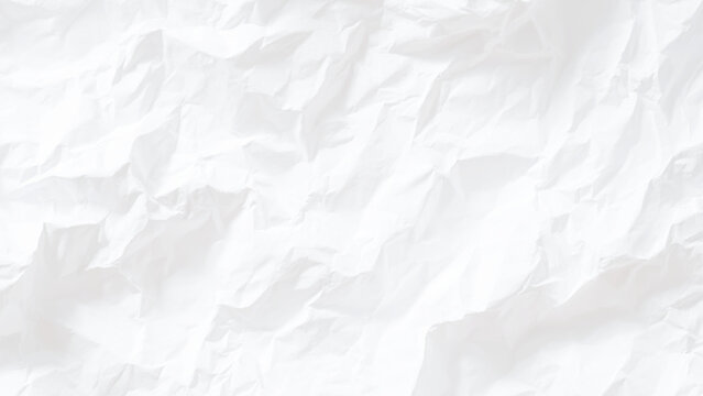 Crumpled white paper texture background with wrinkled and folded surface seamless pattern
