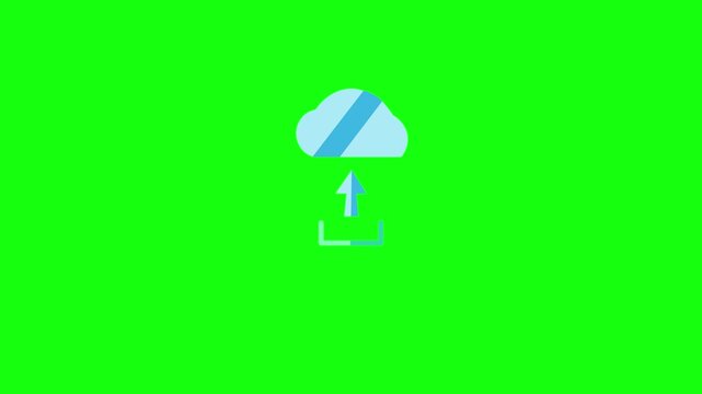 Blue arrow cloud logo for uploading files from websites, the internet, or mobile phones.