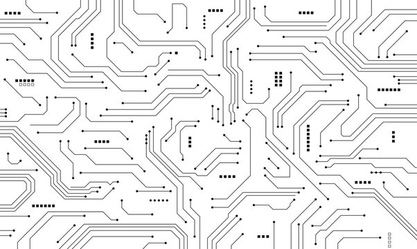 Abstract Circuit Board Technology Background with Electronic PCB Lines and Digital Connection Network Vector Illustration
