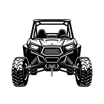 Off-road UTV Vector Illustration - All-Terrain Vehicle Front View