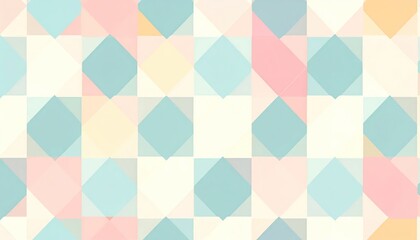 Fototapeta premium Soft Pastel Geometric Pattern Arranged As Abstract Tile Background