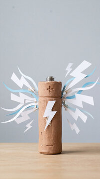 Paper lightning bolts and copper coil energy concept
