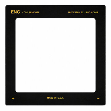 ENC Color Response Vintage Black Square Slide Frame Overlay Template Made in USA