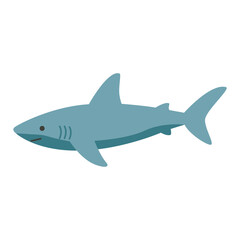 Naklejka premium Cute Blue Shark Cartoon Illustration For Ocean Predator Marine Animal Collection