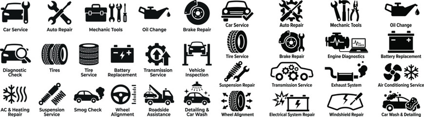 Auto repair services icons and keywords © Soundly