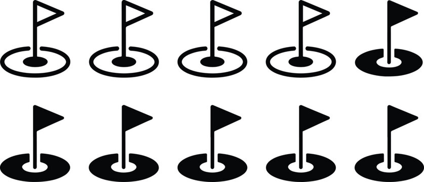Set of five different directional road traffic signs isolated on transparent background