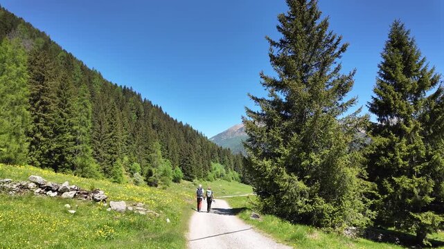 escursione in montagna estate camminare escursionisti trekking 