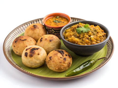 Litti Chokha plated traditionally, Bihar regional cuisine