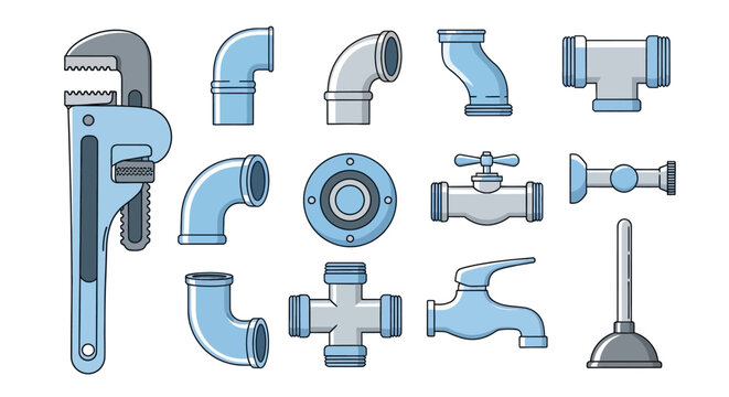Plumbing fixtures and pipe fittings collection.