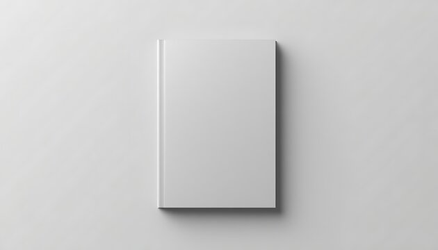 A blank A4 sized photorealistic brochure mockup is centered on a light grey background, with a subtle texture to give it a sense of depth, the brochure's cover has a slight sheen and a crisp fold in t