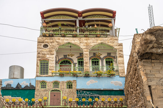 Renovated buildings in Mosul, Old City district, Iraq