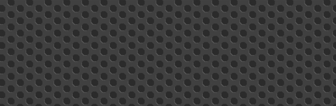 Dark gray perforated metal grid texture black carbon.
