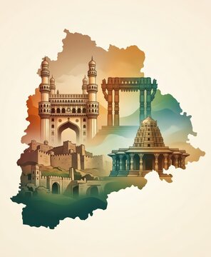 Telangana day banner illustration.