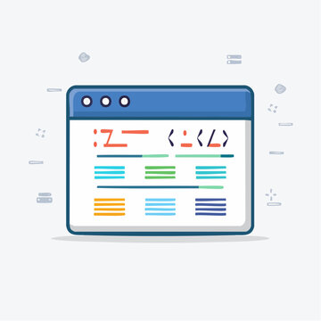 Web Browser Window with Code Snippets and Data Tables