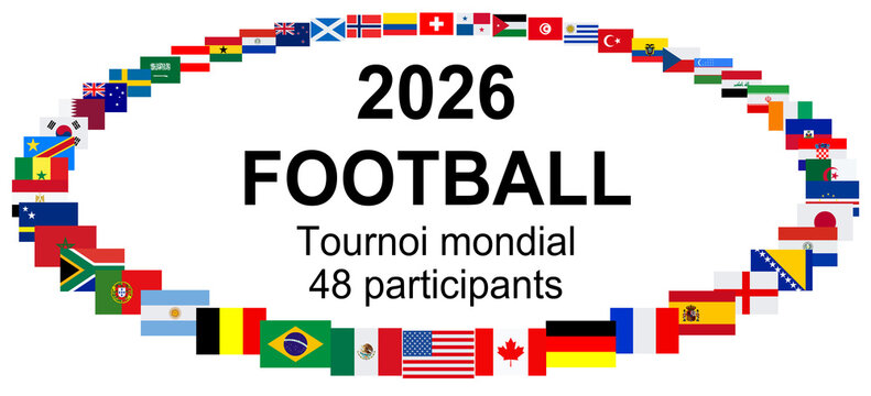 Ronde de drapeaux aux couleurs des pays participants au tournoi