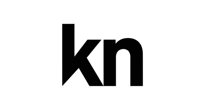 Bold black lowercase letters kn typography logo.